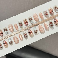 Labubu Manicure labubu Wearable Manicure Light Luxury Style High-End Whitening Fake Nails