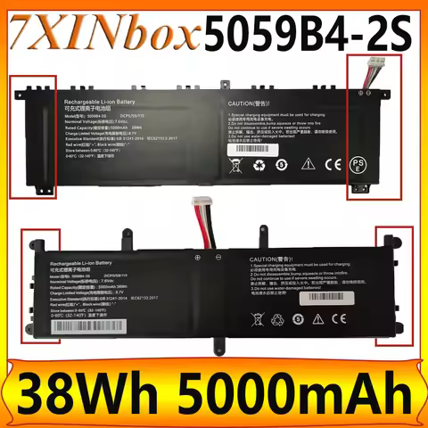 7XINbox 5059B4 -2S 5059B4-2S1P 38Wh 5000mAh Laptop Battery For Chuwi GemiBook XPro 14 CWI574 Pro 14 