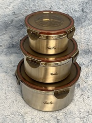 德國 Fissler 菲仕樂 抗菌316不鏽鋼保鮮盒 3件套裝