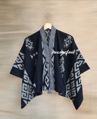 kimono tenun etnik over size-outer tenun-baju atasan wanita