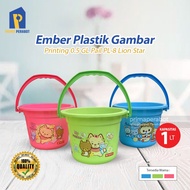 Plastic Bucket with Printing Image 0.5 GL 0.5 GL Pail PL-8 Lion Star