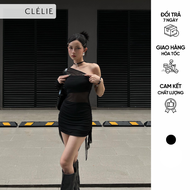 Đầm lưới body rút nhún chéo vai xẻ tà | KYLIE DRESS - CLÉLIE
