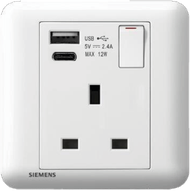 西門子 - Seata 13A 單位開關插座 (帶USB+Type C插頭)