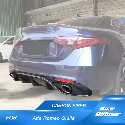 Car Rear Diffuser for Alfa Romeo Giulia TI Sport /Base Standard Sedan 2015-2020 Carbon Fiber Lower B
