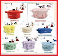 Full set of 8pc LE CREUSET x HELLO KITTY Pot Design Containers Taiwan 7-11 Limited Edition 法国铸铁锅造型竹纤