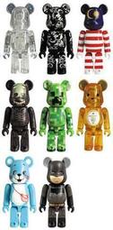 【BE@RBRICK】31代・小全套8隻・果凍・國旗・圖騰・異形・蝙蝠俠・狸貓・蜂蜜熊・SF