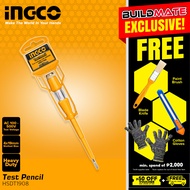 BUILDMATE Ingco Test Pencil AC 100 - 250V | DC6V-12V-24V Automotive Circuit Flathead Screwdriver AC Voltage Detector IHT