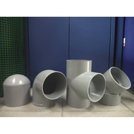 100mm (4”) PVC Pipe Fitting Elbow / Tee / Socket/ 45° Elbow / End Cap