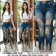 Women's jeans / women's jeans / ripped jeans / 3/4 pants