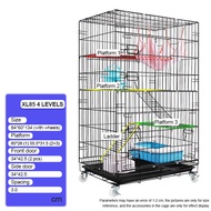 2.8 Feet Cat Cage 4Level Sangkar Kucing with 4 Wheels Free Space Foldable Simple Installation 猫笼