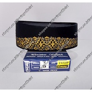 Songkok Awing Embroidered Gold Tulip Motif Original Awing Songkok