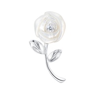 ต่างหูตุ๊กตาดอกกุหลาบขนาดใหญ่สีขาว ต่างหูแบบมีหูสำหรับผู้หญิง YVMIN SHUSHUTONG เครื่องประดับแฟชั่น ว