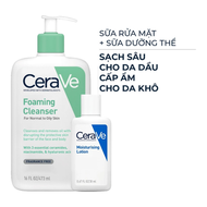 Combo CeraVe Sữa Rửa Mặt + Sữa Dưỡng Thể Cho Da Khô 30ml Hasaki Sản Phẩm Chính Hãng