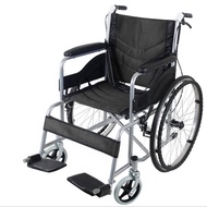 รถเข็นผู้ป่วย Wheelchair วีลแชร์ พับได้ น้ำหนักเบา ล้อ 24 นิ้ว มีเบรค หน้าหลัง 4 จุด สีดำ รุ่น SYIV100-GSR02 Travelรถเข็นวีลแชร์ AA015รถเข็นผู้ป่วย พับได้น้ำหนักเบาล้อ