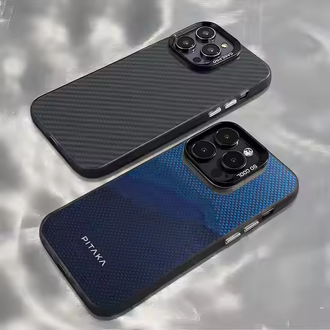 HD Carbon Kevlark Cool PITAKA Phone Case For lMDColor Silver Shell For lPhone 18 17 16 e 15 14 13 12