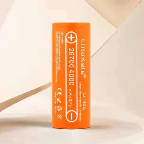 LiFePO4 Rechargeable Battery 26700 3.2V 4000mAh Replacement Cell for Light Solar Warning Light Micro
