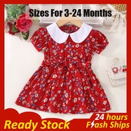 Dress Raya Baby Girl Short Sleeve Dress 1-2 Years Old Red Dress for Baby Girl Flower Girls Dress