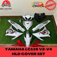 🔥【SBK MOTOR】Yamaha LC135 V2/V4 Cover Set | Batik White Red BWC1+RM7 | Body Fairing Kit Motor Thailoo