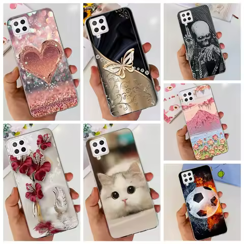 For Galaxy A22 A225F 4G Case Samsung A22 5G A226B Back Cover Soft TPU Coque Shell Lovely Pattern Bum