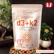 MicroIngredients Vitamin D3 125mcg 5000IU + K2 100mcg 300softgels