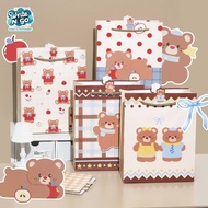 [1 PCS] Bear Motif Paper Bag 24.5 X 19.5 X 9.5 CM For Birthday Gift Bag Bag Shop Hampers Premium - K