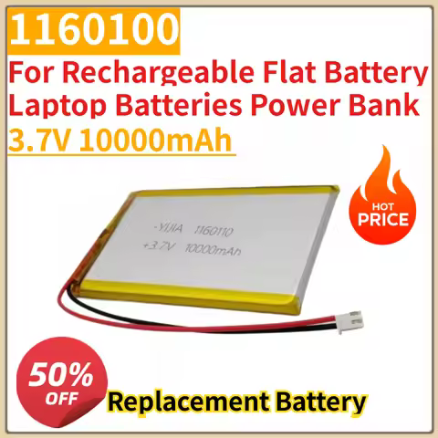 1160100 High Capacity 10000mah 3.7V Thickness 11mm Lipo Battery for Rechargeable Flat Battery Laptop