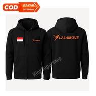 LALAMOVE VARSITY BASSBALL DRIVER JACKET BLACK ORANGE LOGO SCREEN PRINTING LALAMOVE DRIVER FASTER NEW