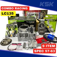 Taikom Combo Spec LC135 57mm/63mm(Racing Block LC135 Blok FZ Carburetor NSR Cam LC Valve Spring Coil