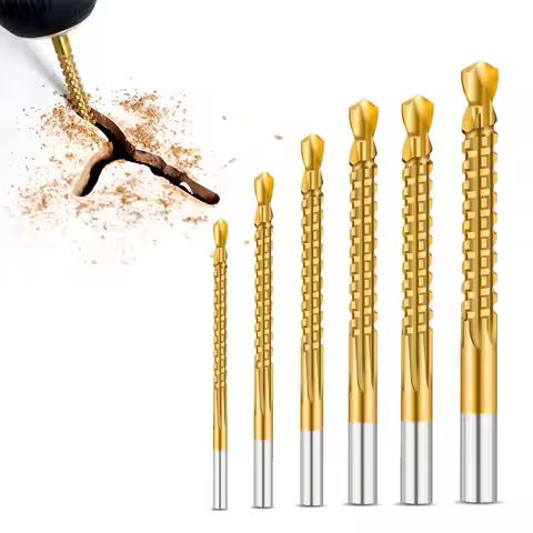 6/3Pcs HSS Twist Drill Bits Set 3-8mm Serrated Grooving Cutting Tap Spiral Saw Wood Metal Plastic Ho
