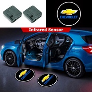 2PCS Wireless Carbon Fiber Infrared Car LED Door Light Chevrolet Sonic/Sonic/Sedan/Malibu/Cruze/Orla