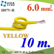 NC 10 Meters Flexible Cable Wiring H07V-R AC DC Power H07V-R-6-Yellowx10m