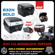 GIVI TOP BOX HARD CASE B32N BOLD 32 LITER MONOLOCK PREMIUM IMPORT ITALY YAMAHA LC135 Y15ZR HONDA RS1