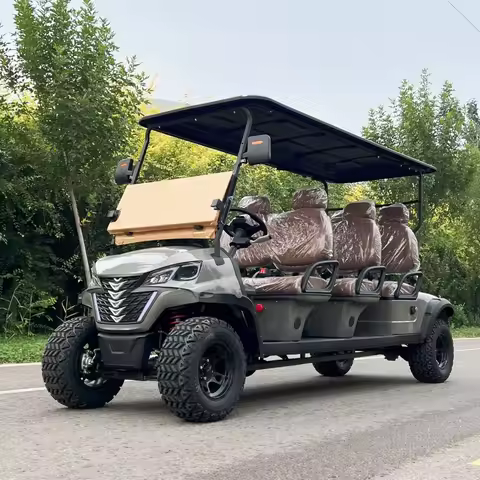 Factory High Quality 6 Seater High Efficiency 48V 5kw Motor Electric Golf Cart With Solar Panel To G