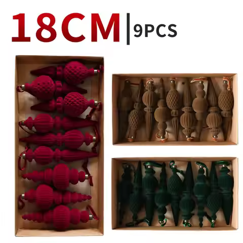 Velvet Christmas Hanging Ornaments Plastic Christmas Ball Ornaments Flocked Christmas Ornaments Ligh