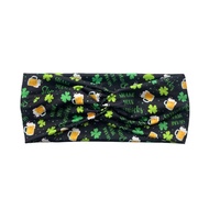 St. Patrick's Day Printed Headband Ireland Clover Elastic Headband Bandwidth Headscarf Hairband for 