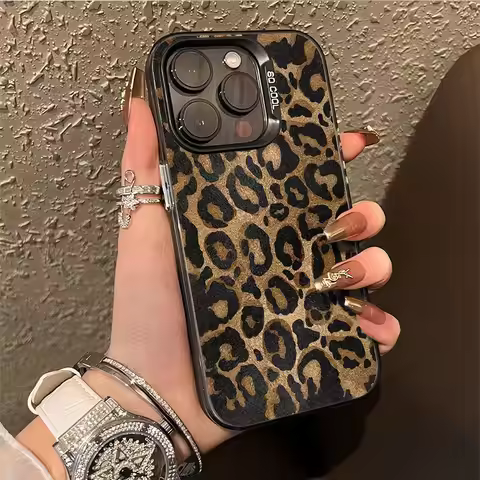 fashion Brown Leopard Print Y2K Phone Case For Tecno Spark Go 30C 20 10 7 Pova 6 Camon 20 15 itel P3