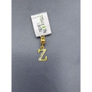 Emas 375 loket charm huruf Z