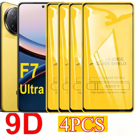 4PCS 9D Tempered Glass For POCO F7 Ultra M6 M7 X7 F6 Pro M5S Full Cover Glass For Poco X5 F5 F3 M3 M