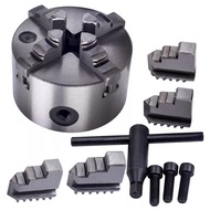 4 Jaw Self-Centering Lathe Chuck 4 In Milling Hardened Steel K12-100 Silver New for CNC Drilling Milling Machine