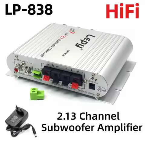 LEPY 838 HIFI Amplifier 2.1 Channel MINI Digital Car Amp Subwoofer Stereo BASS Audio Player with DC 
