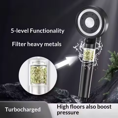 Shower filter shower head, super powerful pressurized shower head for water heater, head for bathroo