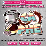 Waterproof Coffee Wall Sticker Coffee Decal Pre-glued/Plastic Laminated, Shop Decoration Decal F09-5