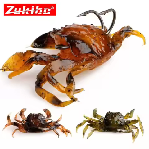 ZUKIBO Artificial Crab Lure Bait 3d Crab Savage Gear Simulation Fishing Lures with Sharp Hooks 8cm 3
