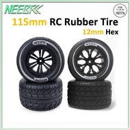 4PCS NEEBRC 115mm RC Car Rubber Tire Wheel Tyre 12mm Hex For 1/10 RC Crawler Off-road Buggy Monster 