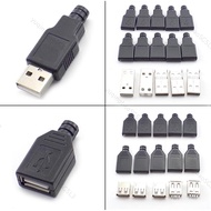 Type A Male Female USB 4 Pin Plug Socket Connector With Black Plastic Cover Type-A DIY Kits  SG5L3