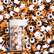 Halloween Cake Decorating Toppings - Edible Sprinkles with Candy Eyes, Pumpkin Ghost & Jimmies Mix, 