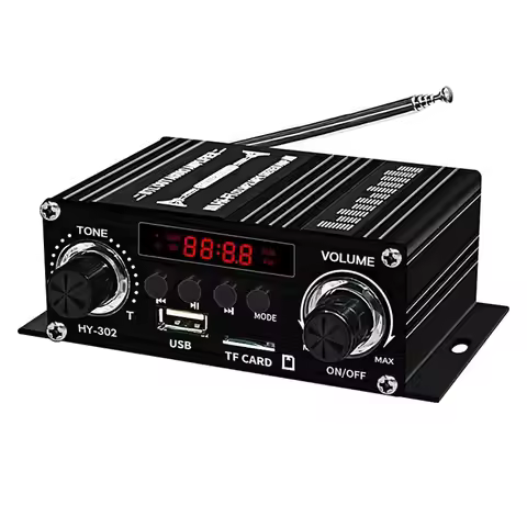 New Digital Bluetooth Amplifier 12V Home Car 2 Channel HIFI Sound Speaker FM Receiver Audio Amplific