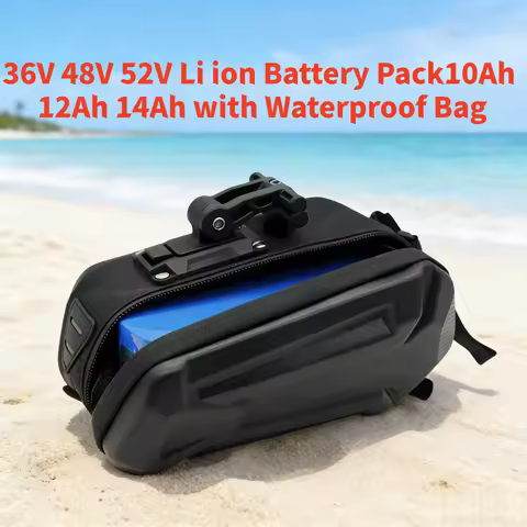Bicycle Battery 60V 52V 48V 36V Lithium Ion Pack 18Ah 8Ah 12Ah 10Ah 6Ah, Waterproof Design , Comes w