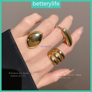 BTF Pack of 3 Elegant Rings Adjustable Rings Wedding Rings Geometric Dating Rings Open Rings  for Wo