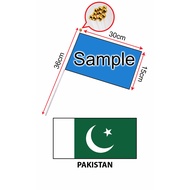 Pakistan Hand Flag With Stick (15x30cm)/ Bendera Tangan Dunia Pakistan (15x30cm)